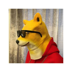 Cosplay Horse Head Mask Halloween Party Decoration Latex Animal Costume - Dog Head