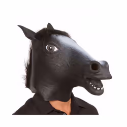 Cosplay Horse Head Mask Halloween Party Decoration Latex Animal Costume - Zebra