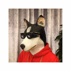 Cosplay Horse Head Mask Halloween Party Decoration Latex Animal Costume - Husky