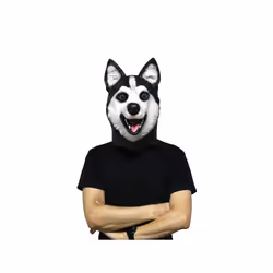 Cosplay Horse Head Mask Halloween Party Decoration Latex Animal Costume - Smile  Husky