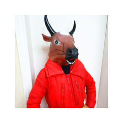 Cosplay Horse Head Mask Halloween Party Decoration Latex Animal Costume - Bull head