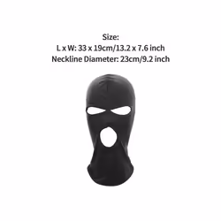 Unisex Latex Face Mask Bronzing Cloth Open Mouth and Eye Glued Head Cover - Black B