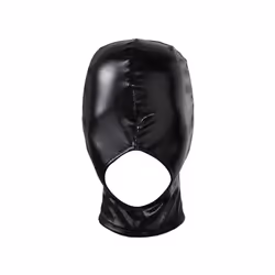 Unisex Latex Face Mask Bronzing Cloth Open Mouth and Eye Glued Head Cover - Type C Black