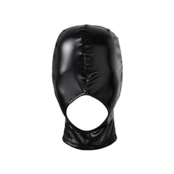Unisex Latex Face Mask Bronzing Cloth Open Mouth and Eye Glued Head Cover - Type C Black