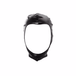 Unisex Latex Face Mask Bronzing Cloth Open Mouth and Eye Glued Head Cover - TYpe D Black