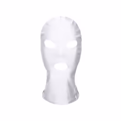 Unisex Latex Face Mask Bronzing Cloth Open Mouth and Eye Glued Head Cover - White A