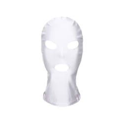 Unisex Latex Face Mask Bronzing Cloth Open Mouth and Eye Glued Head Cover - White A