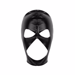 Unisex Latex Face Mask Bronzing Cloth Open Mouth and Eye Glued Head Cover - White A