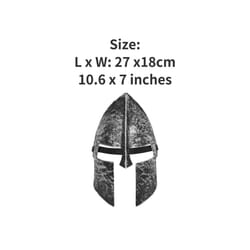 Adult Plastic Spartan Knight Helmet Sparta Mask Ancient Greek Roman Warrior - Silver
