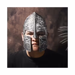 Adult Plastic Spartan Knight Helmet Sparta Mask Ancient Greek Roman Warrior - Gold