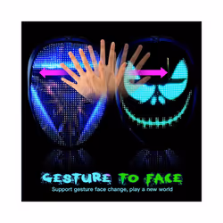 Halloween mask LED Bluetooth RGB Light Up Display Party DIY Photo Editing - Gesture Sensing