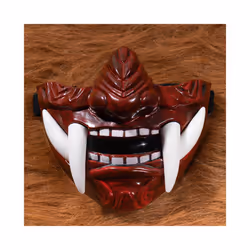 Japanese Samurai Oni Demon Mask Cosplay Horror Prajna Hannya Evil Killer - Red