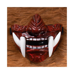 Japanese Samurai Oni Demon Mask Cosplay Horror Prajna Hannya Evil Killer - Red