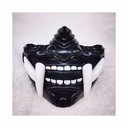 Japanese Samurai Oni Demon Mask Cosplay Horror Prajna Hannya Evil Killer - Black