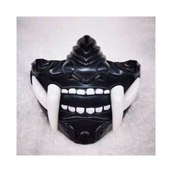 Japanese Samurai Oni Demon Mask Cosplay Horror Prajna Hannya Evil Killer - Black