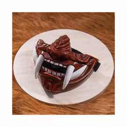 Japanese Samurai Oni Demon Mask Cosplay Horror Prajna Hannya Evil Killer - Black