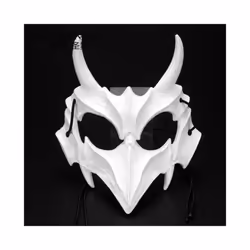 Skull Face Cosplay Anime Mask Horror Game Y2k Accessories Set For Adult - WhiteC