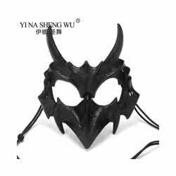Skull Face Cosplay Anime Mask Horror Game Y2k Accessories Set For Adult - BlackC