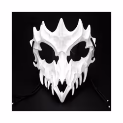Skull Face Cosplay Anime Mask Horror Game Y2k Accessories Set For Adult - WhiteE