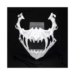 Skull Face Cosplay Anime Mask Horror Game Y2k Accessories Set For Adult - WhiteB