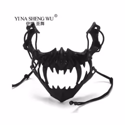 Skull Face Cosplay Anime Mask Horror Game Y2k Accessories Set For Adult - BlackB