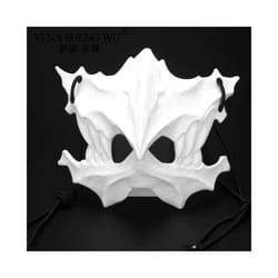 Skull Face Cosplay Anime Mask Horror Game Y2k Accessories Set For Adult - WhiteD
