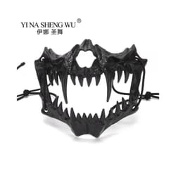 Skull Face Cosplay Anime Mask Horror Game Y2k Accessories Set For Adult - BlackF