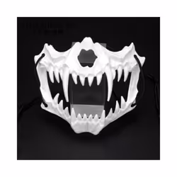 Skull Face Cosplay Anime Mask Horror Game Y2k Accessories Set For Adult - WhiteF