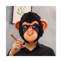 Raptor Mask with Fur Original Furri Dragon Dinosaur Head Latex Mascara - Monkey mask 3