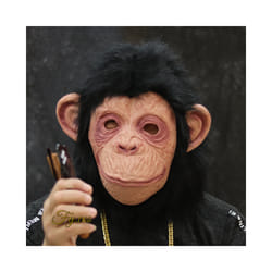 Raptor Mask with Fur Original Furri Dragon Dinosaur Head Latex Mascara - Monkey mask 4
