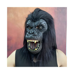 Raptor Mask with Fur Original Furri Dragon Dinosaur Head Latex Mascara - Gorilla mask A