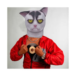 Raptor Mask with Fur Original Furri Dragon Dinosaur Head Latex Mascara - Cat mask 3