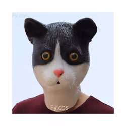 Raptor Mask with Fur Original Furri Dragon Dinosaur Head Latex Mascara - Cat mask 2