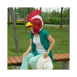 Raptor Mask with Fur Original Furri Dragon Dinosaur Head Latex Mascara - Chicken mask