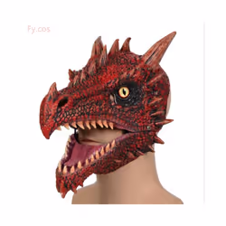 Raptor Mask with Fur Original Furri Dragon Dinosaur Head Latex Mascara - Dinosaur mask B