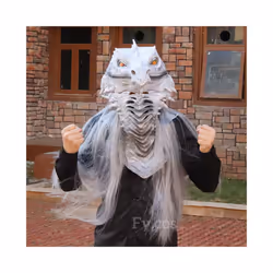 Raptor Mask with Fur Original Furri Dragon Dinosaur Head Latex Mascara - Dinosaur mask A