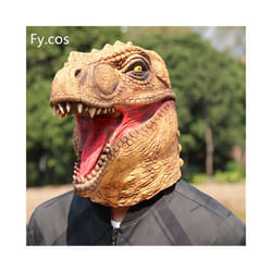 Raptor Mask with Fur Original Furri Dragon Dinosaur Head Latex Mascara - Dinosaur mask C