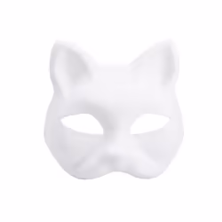 5/1PCS Masks Cat Masked Ball Mask Diy White Blank Cosplay Face Halloween - White-1Pcs