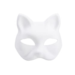5/1PCS Masks Cat Masked Ball Mask Diy White Blank Cosplay Face Halloween - White-1Pcs