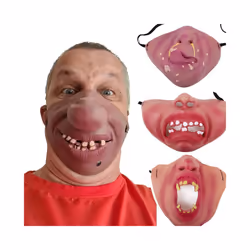 Halloween Funny Latex Half Face Clown Mask Cosplay Humorous Band Horrible - style 2