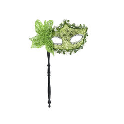 Masquerade Mask with Holding Stick Halloween Party Mask Shiny Sequins - GN