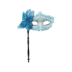 Masquerade Mask with Holding Stick Halloween Party Mask Shiny Sequins - BL
