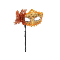 Masquerade Mask with Holding Stick Halloween Party Mask Shiny Sequins - OR