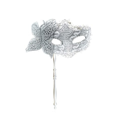Masquerade Mask with Holding Stick Halloween Party Mask Shiny Sequins - S