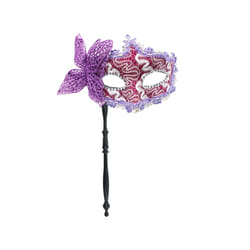 Masquerade Mask with Holding Stick Halloween Party Mask Shiny Sequins - PL