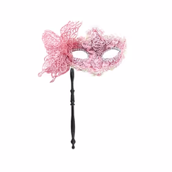 Masquerade Mask with Holding Stick Halloween Party Mask Shiny Sequins - PK