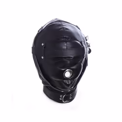Couple Adult Cosplay Games PU Leather Mask Hood Halloween Party Bondage - A