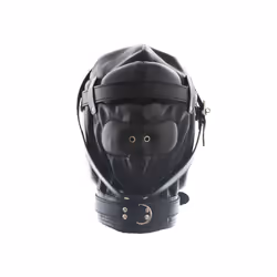 Couple Adult Cosplay Games PU Leather Mask Hood Halloween Party Bondage - B