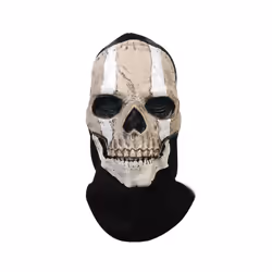 Unisex Horror Skull Mask Ghost Call of Duty Latex Headgear Helmet Cosplay - D