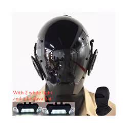 Punk Mask Cosplay for Men, Cosplay Halloween Mask Fit Party Music Festival - White light